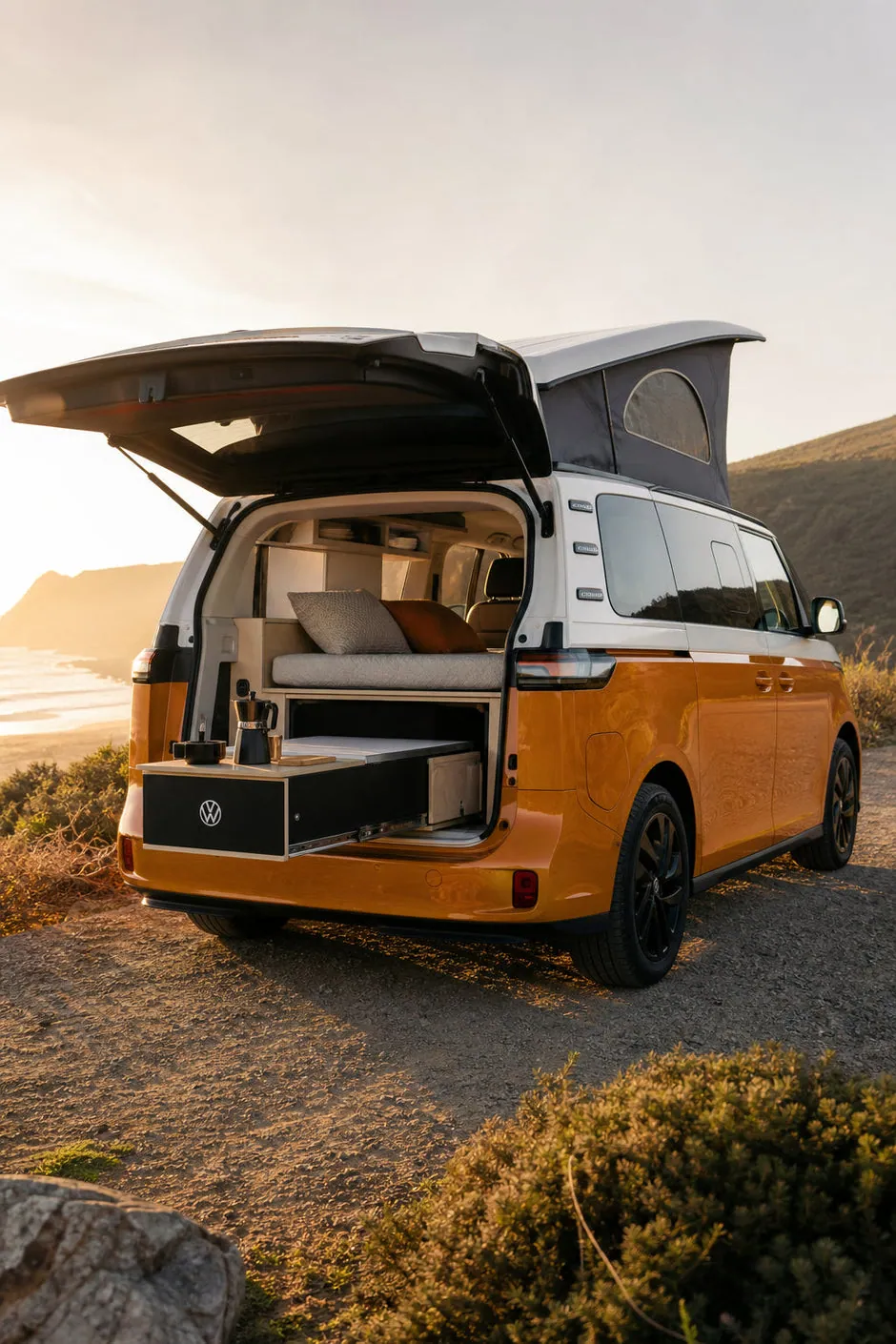 A photorealistic image related to vw-id-buzz-camper-conversion. Alt: vw-id-buzz-camper-conversion