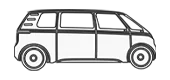 VW ID. Buzz van icon for fast and secure shipping