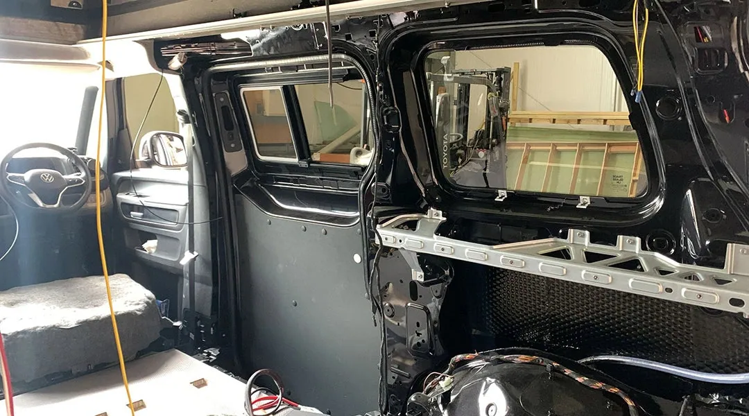 VW ID. Buzz Cargo being converted to a day van