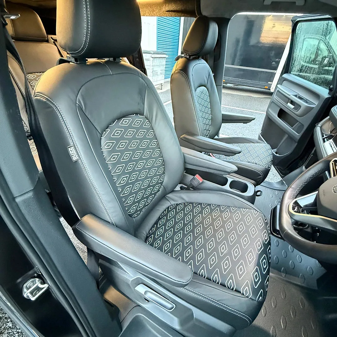 VW ID. Buzz Cargo 2 Single Front Seats BC Custom Design Quality Leather Upgrade - Buzz Conversions