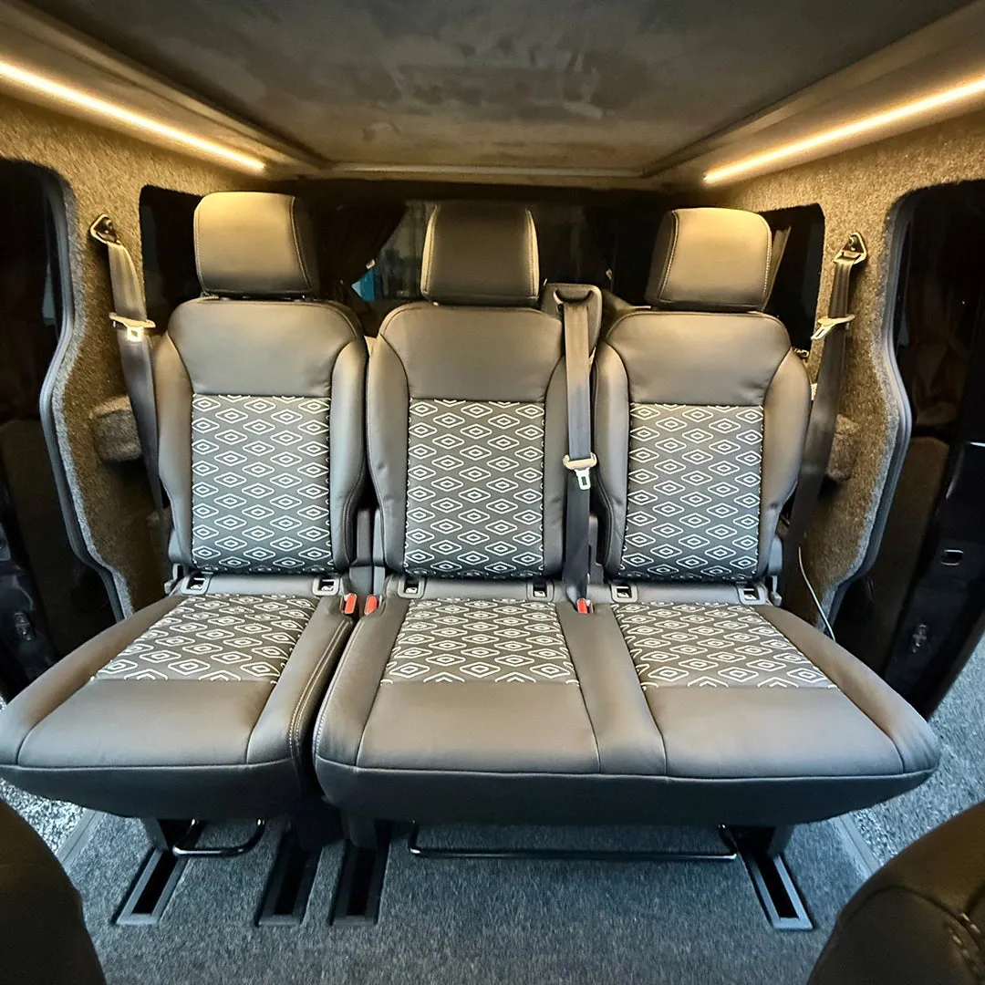 Finished VW ID. Buzz day van interior with Kombi rear seats by Buzz Conversions