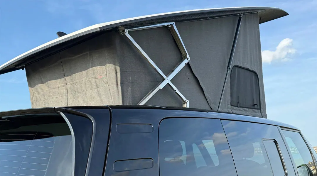 Close-up of the Horizon pop-top roof canvas